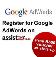 Register for Google Adwords on Assist247.co.za, Free R500 voucher on start-up